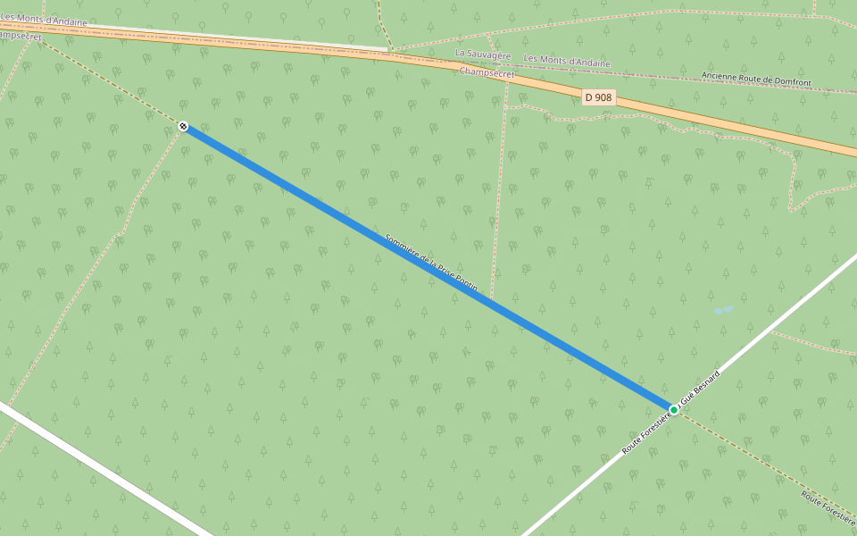 Sommière de la Prise Pontin walking route map in Champsecret