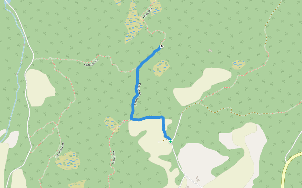 Ulvedal - Vetestova walking route map in Roset