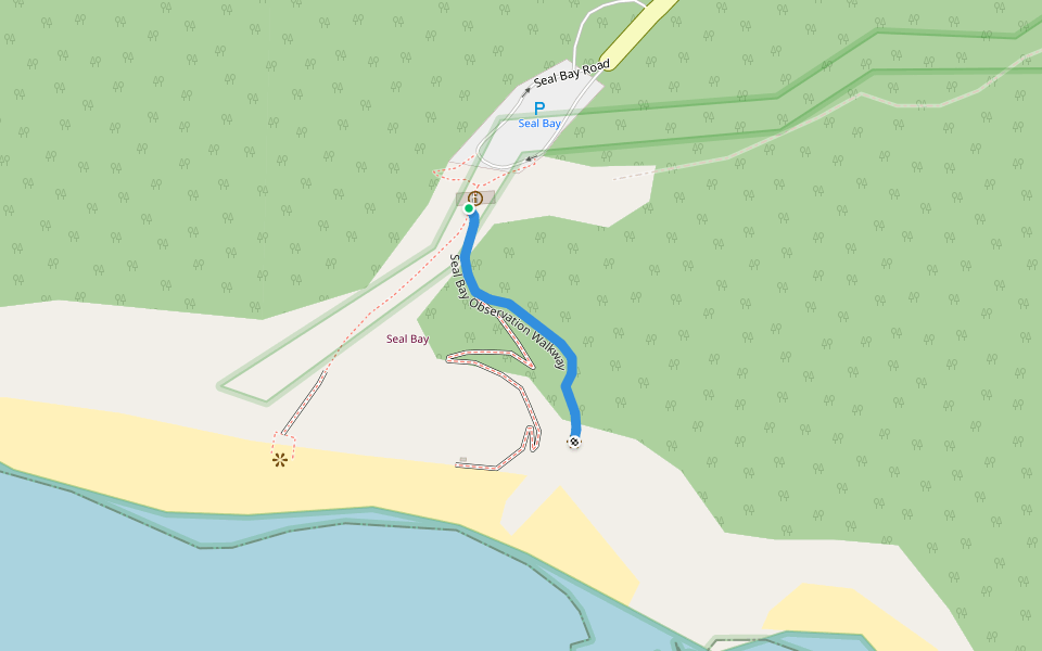Seal Bay Observation Walkway walking route map in Seal Bay