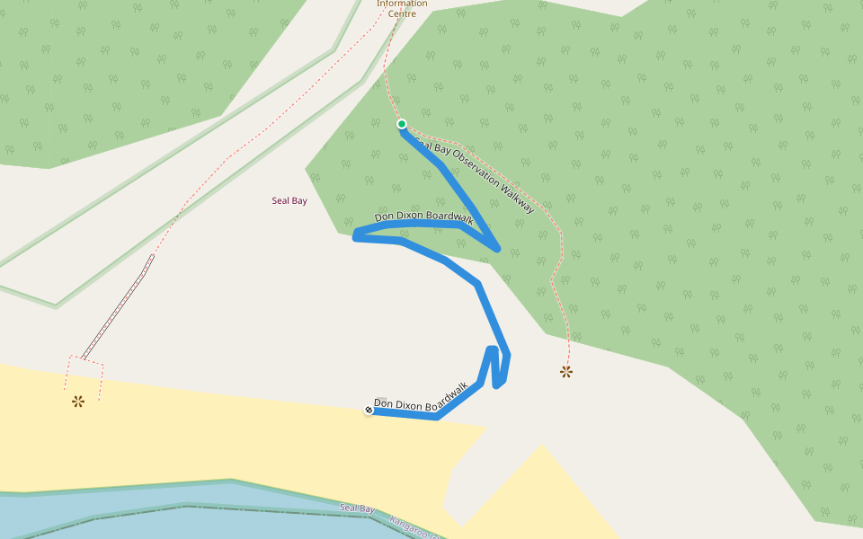 Don Dixon Boardwalk walking route map in Seal Bay