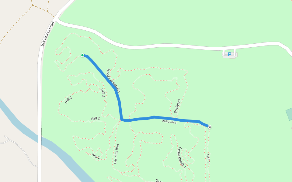 Autobahn walking route map in Hitchcock