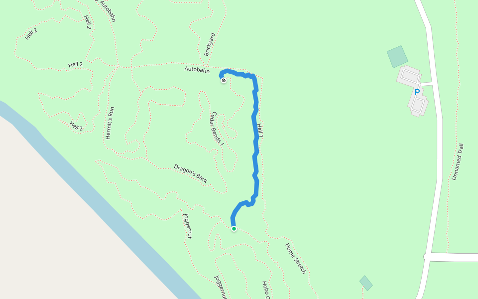 Hell 1 walking route map in Hitchcock