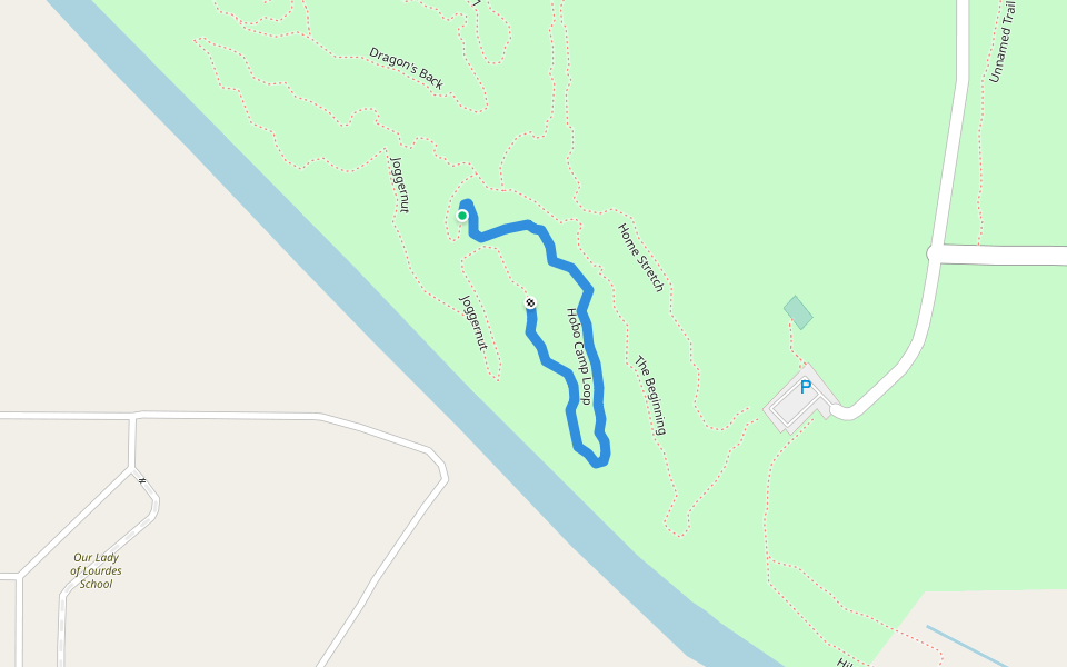 Hobo Camp Loop walking route map in Hitchcock