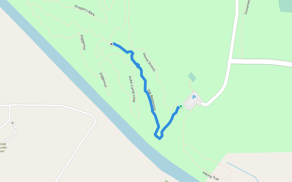 The Beginning walking route map in Hitchcock