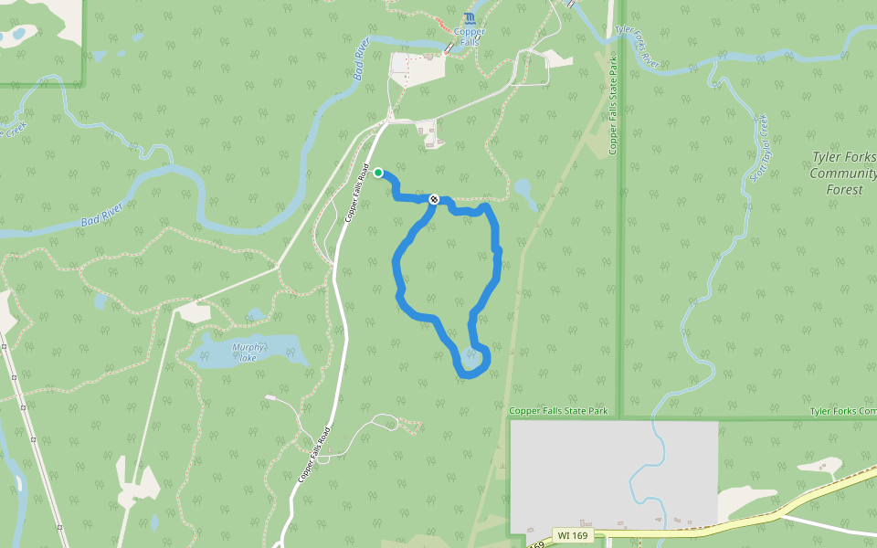 Vahtera 1 Trail walking route map in Mellen