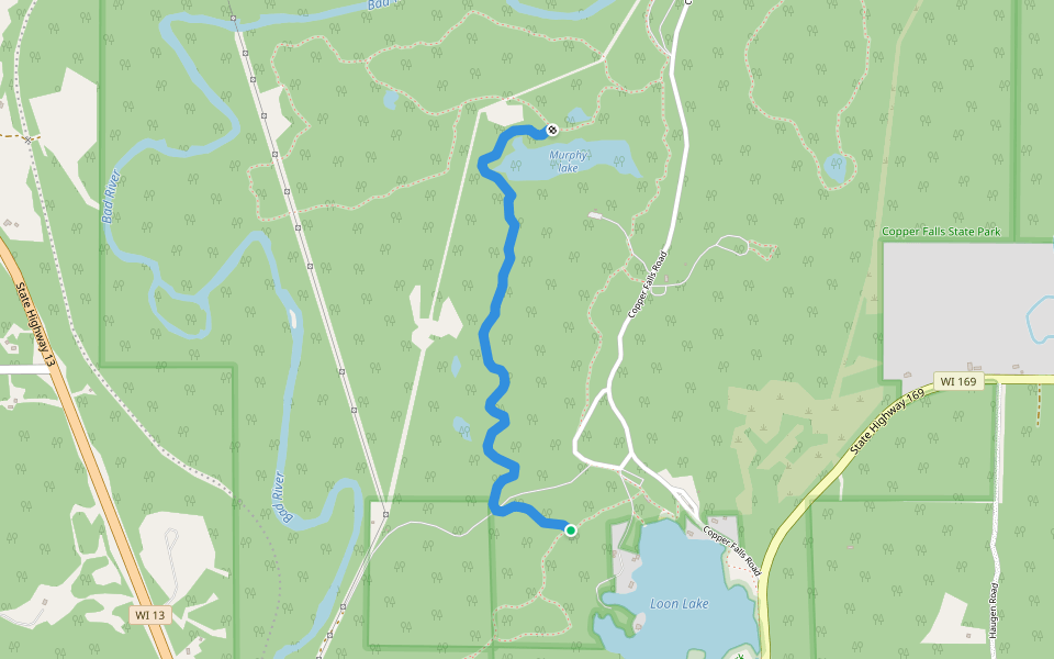 Red Granite Nordic Trail walking route map in Mellen