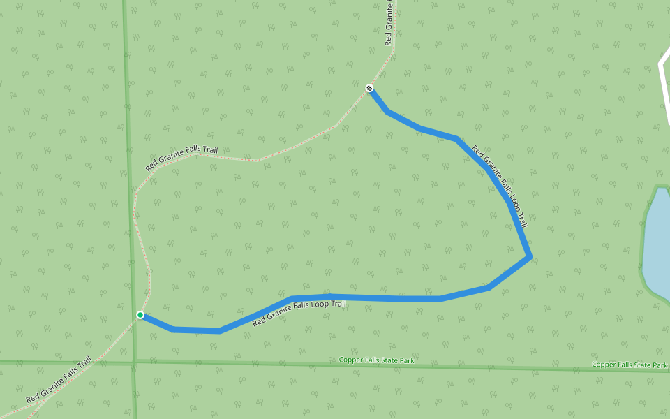 Red Granite Falls Loop Trail walking route map in Mellen