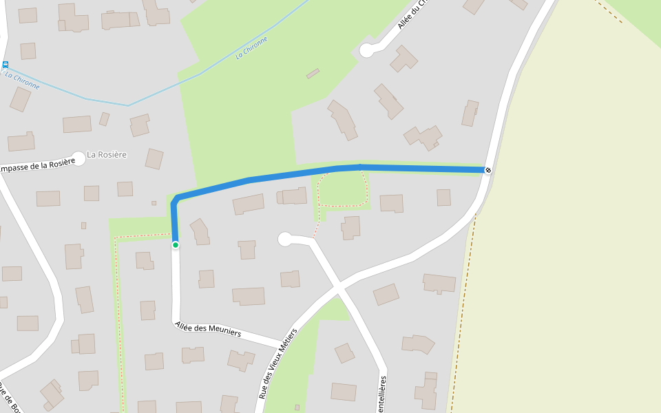 Allée des Meuniers walking route map in Thaon