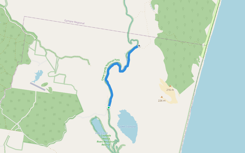Noosa River Trail walking route map in Como
