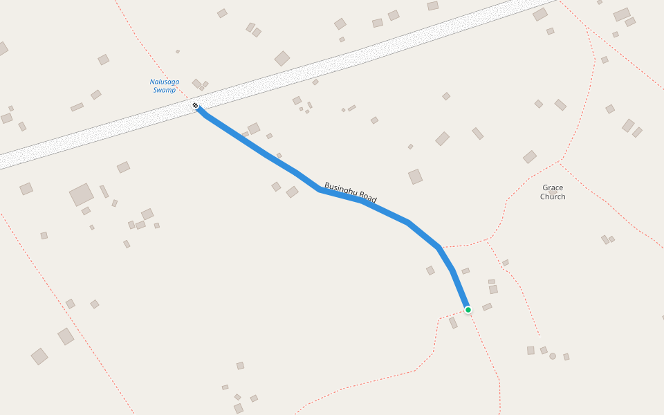 Businghu Road walking route map in Kangalaba