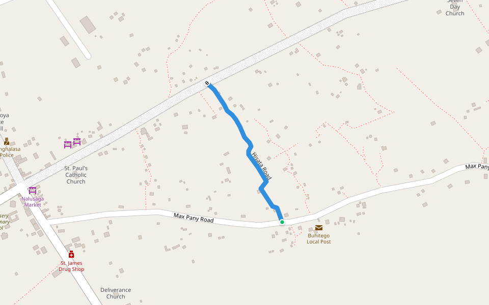 Hisata Road walking route map in Atutur