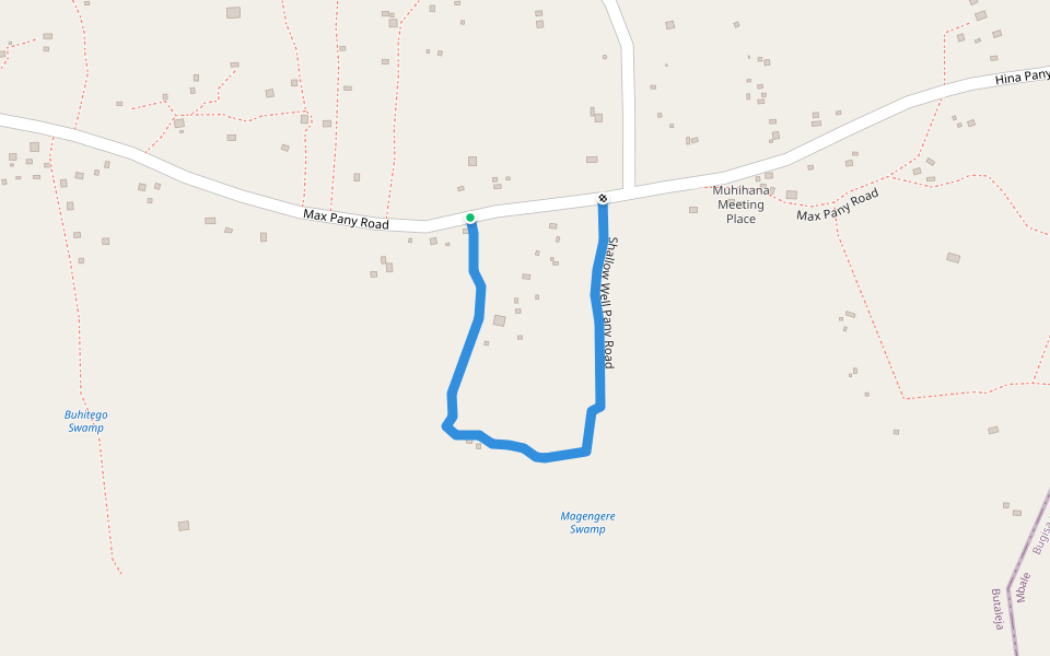 Shallow Well Pany Road walking route map in Atutur