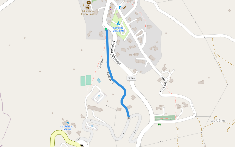 Cami Nou walking route map in Molitg-les-Bains