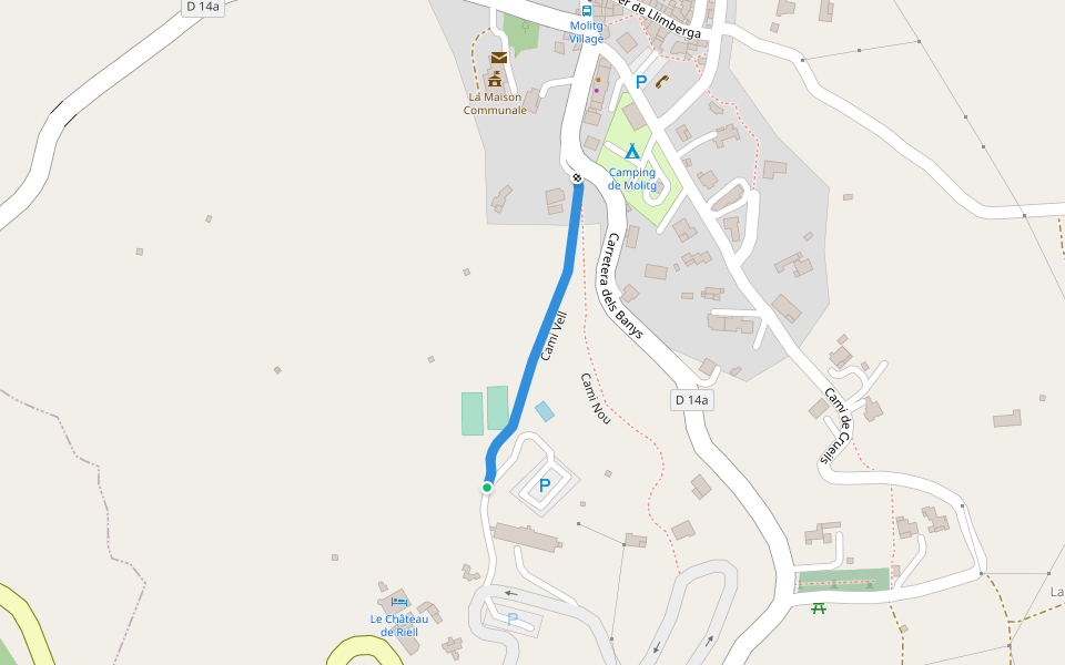 Cami Vell walking route map in Molitg-les-Bains