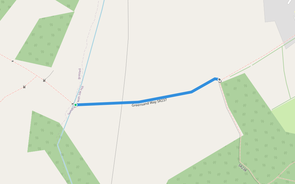 Greensand Way SR237 walking route map in Ide Hill
