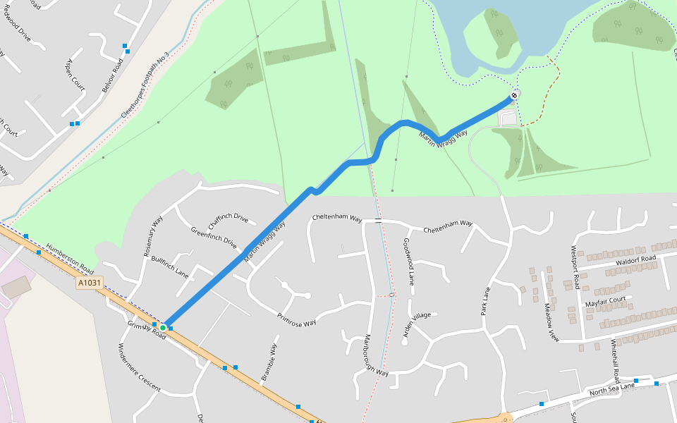 Martin Wragg Way walking route map in Cleethorpes
