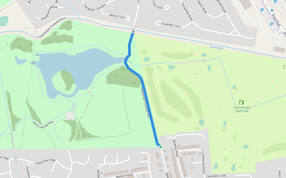 Cleethorpes Footpath No 1 walking route map in Cleethorpes