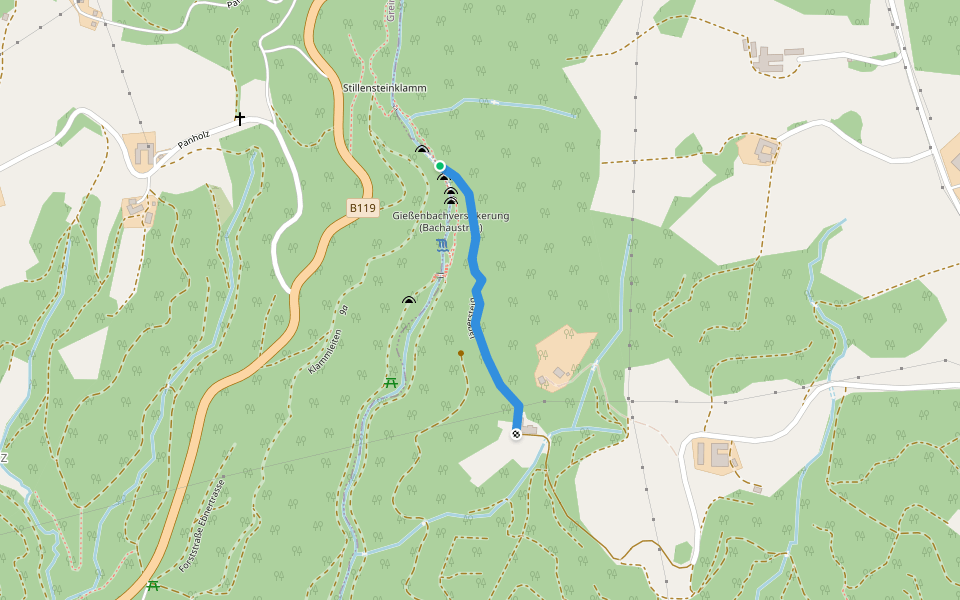 Jägersteig walking route map in Grein