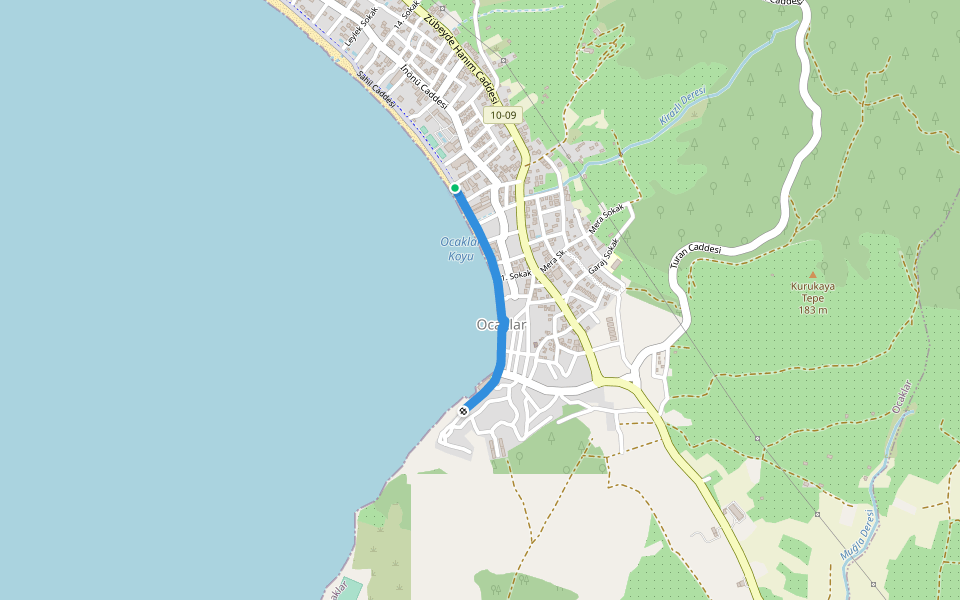 Cumhuriyet Mahallesi Sahil Caddesi walking route map in Susurluk