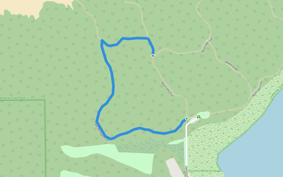 Lake Michigan Trail walking route map in Northport