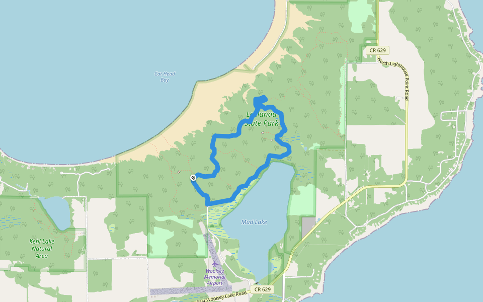 Mud Lake Trail walking route map in Northport