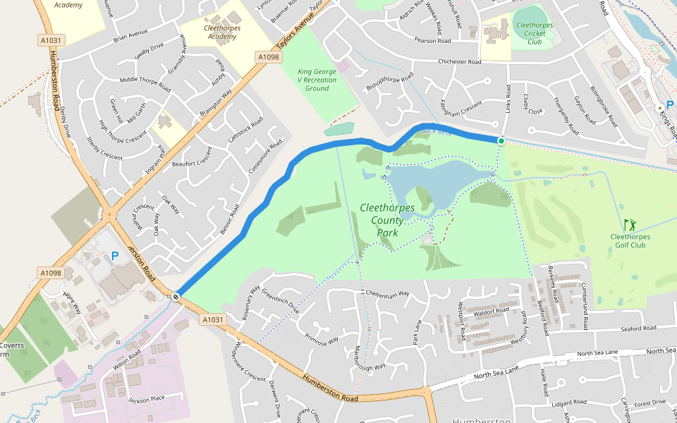 Cleethorpes Footpath No 3 walking route map in Cleethorpes