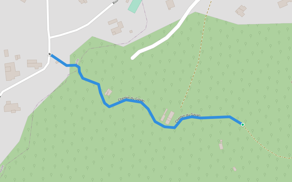 Chemin du Gayan walking route map in La Turbie
