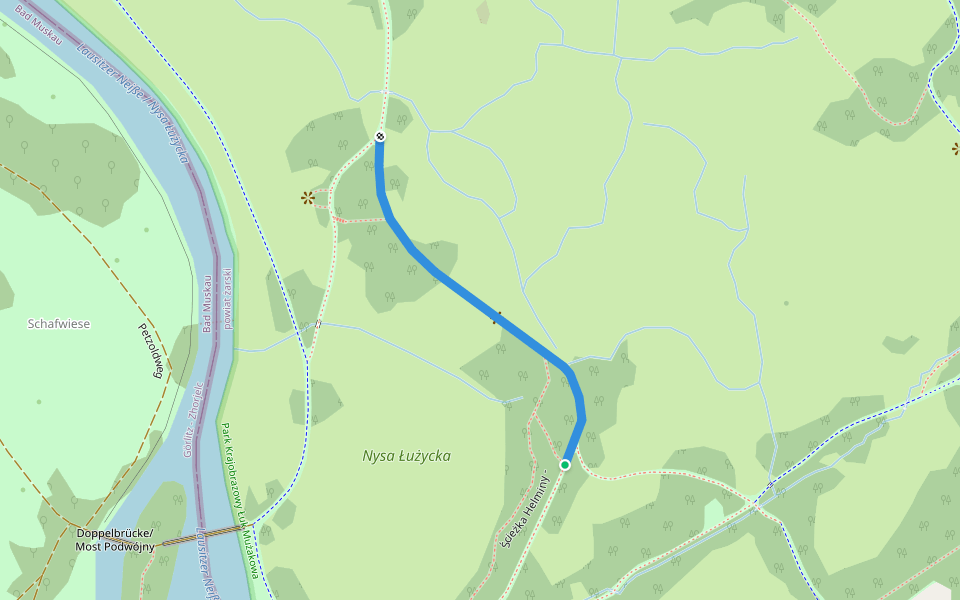 Droga Helminy - Helmineweg walking route map in Łęknica