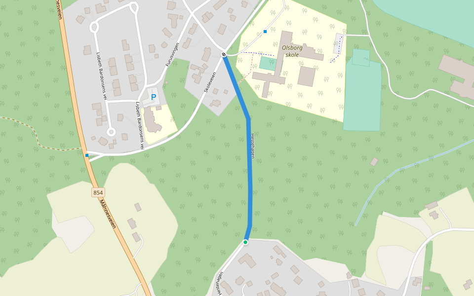 Hestehagen walking route map in Harstad