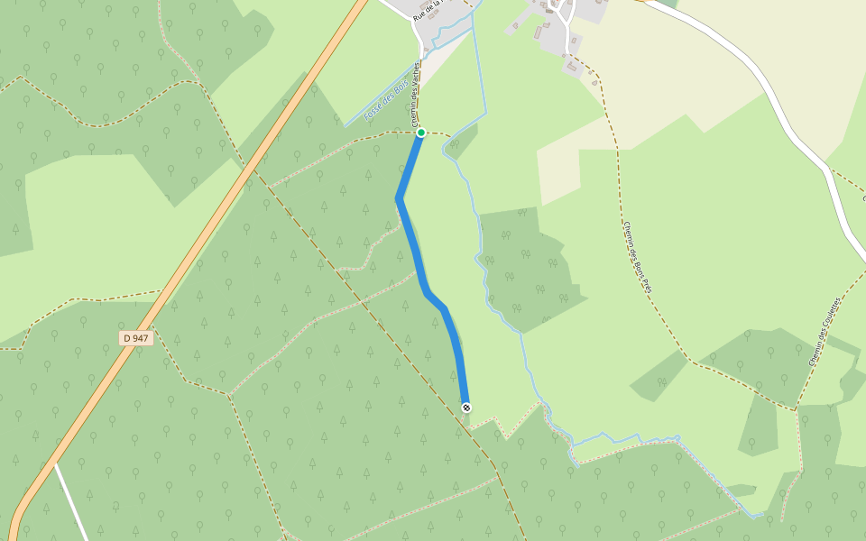 Chemin des Vaches walking route map in Boult-aux-Bois