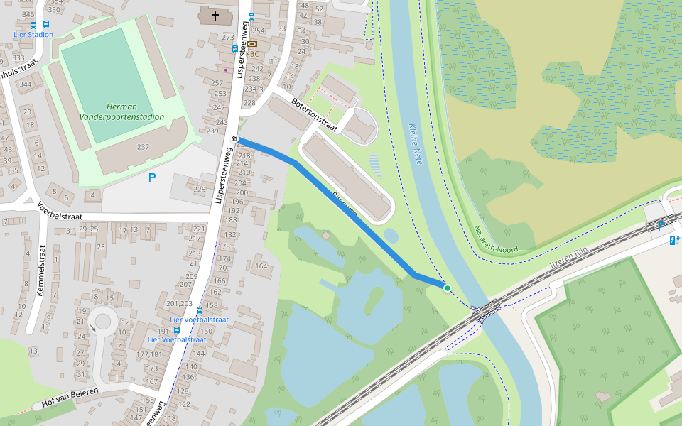 Rijenweg walking route map in Lier