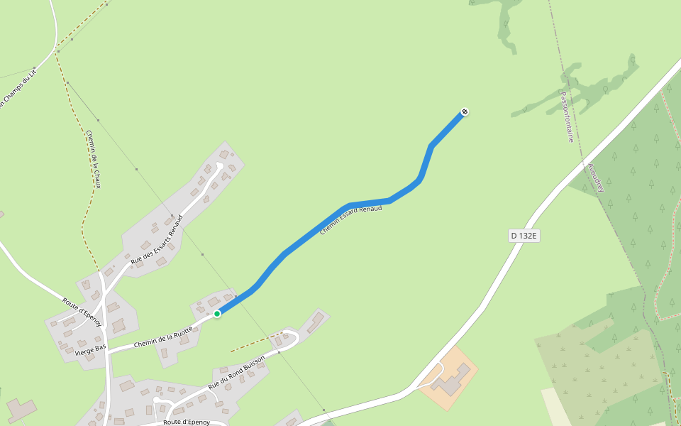 Chemin Essard Renaud walking route map in Passonfontaine
