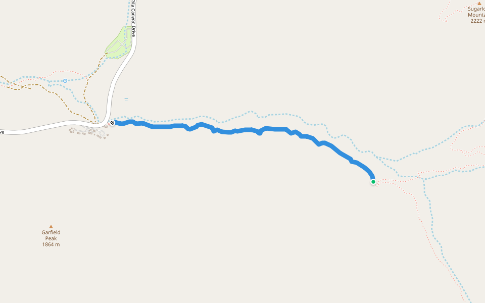 Lower Rhyolite Canyon Trail walking route map in Willcox
