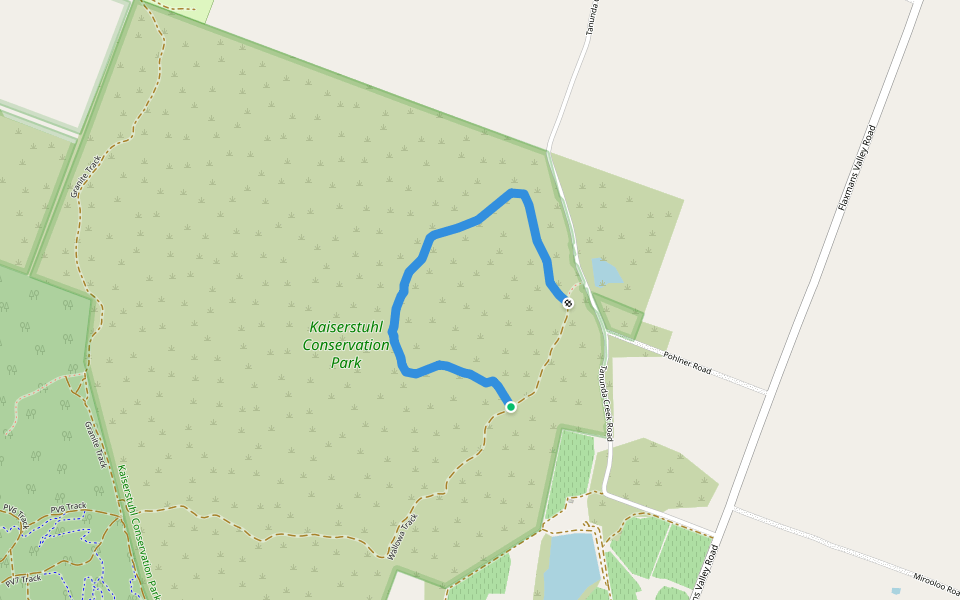 Stringybark Hike walking route map in Flaxman Valley