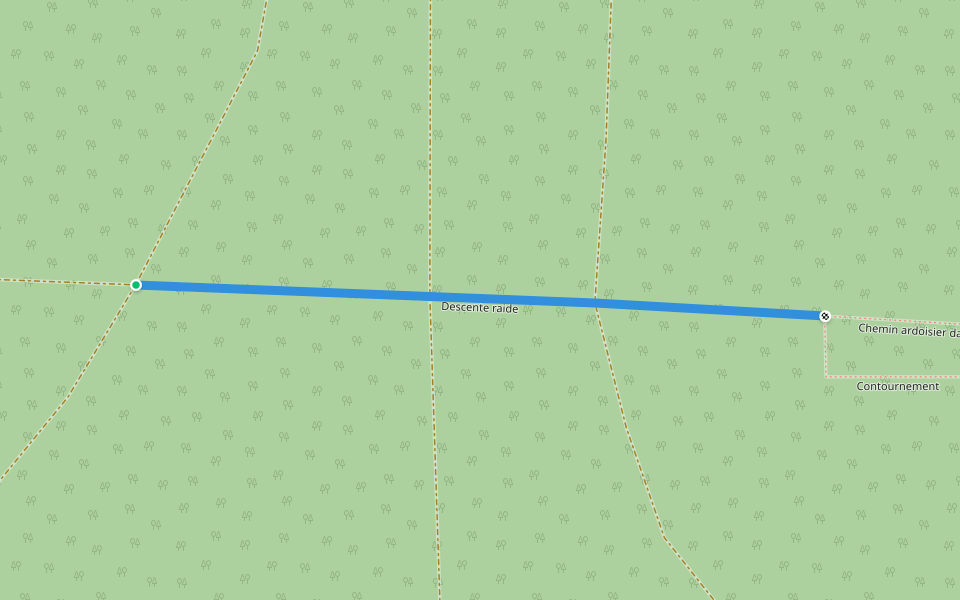 Descente raide walking route map in Fumay