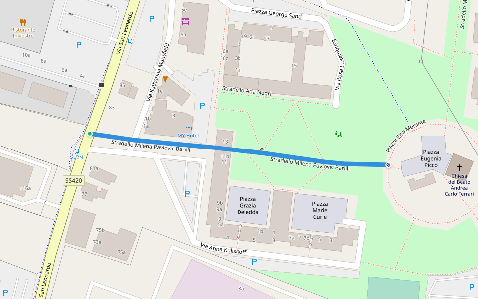 Stradello Milena Pavlovic Barilli in Emilia-Romagna | Walking Map