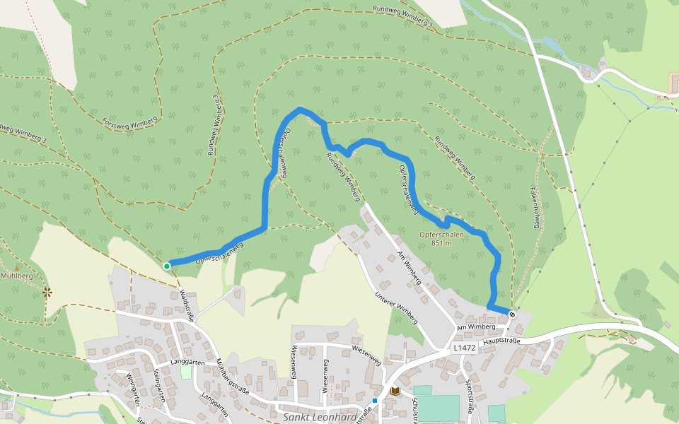 Opferschalenweg walking route map in Sankt Leonhard bei Freistadt