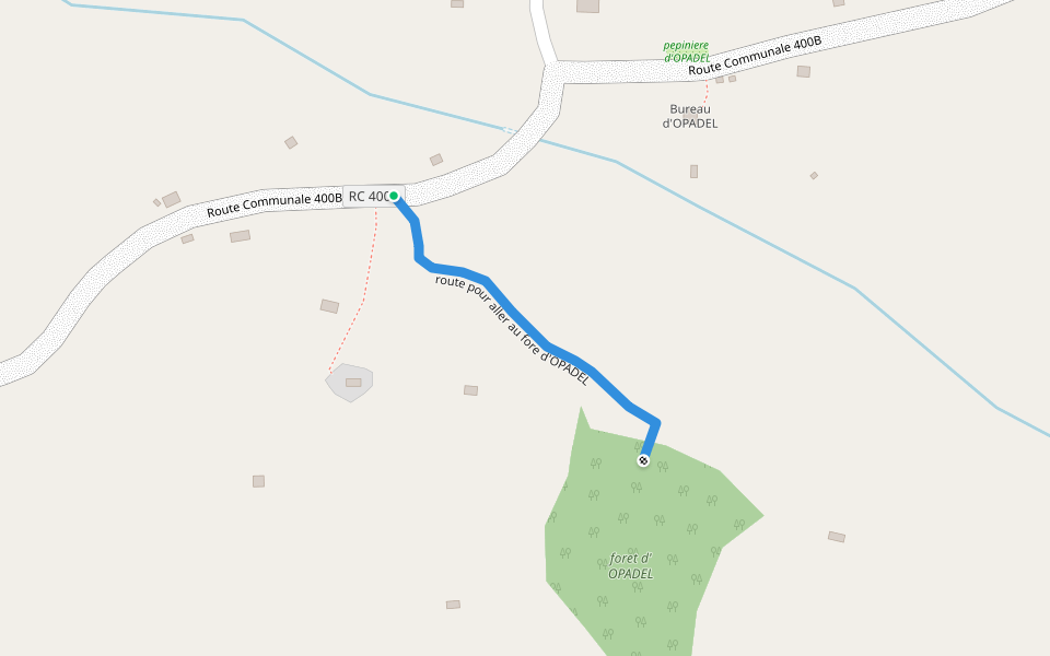 route pour aller au fore d'OPADEL walking route map in Jacmel