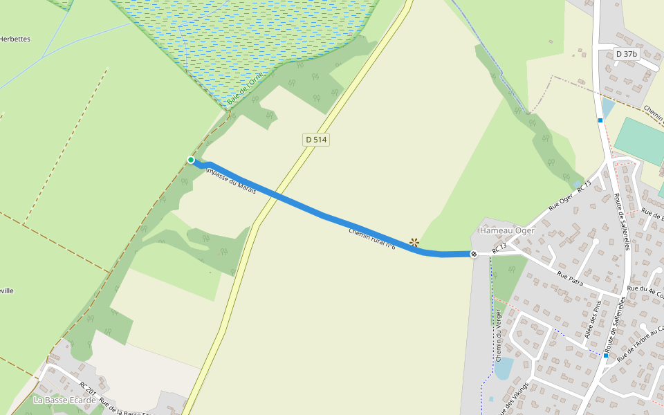 Rue Patra walking route map in Amfreville