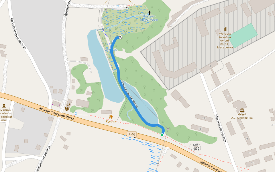 Доріжка до джерела walking route map in Podvirky