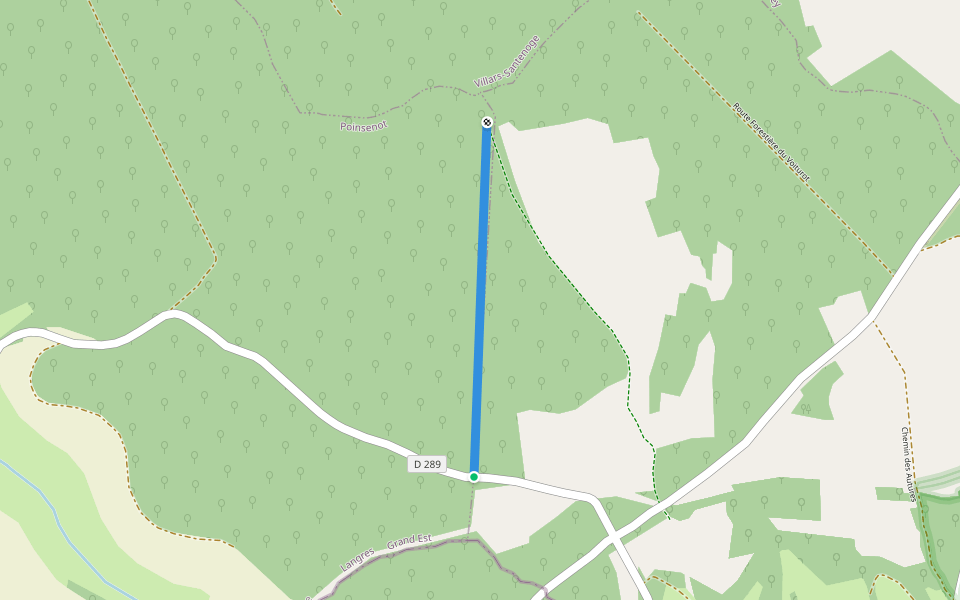 Route Forestière des Haies de Poinsenot walking route map in Vals-des-Tilles