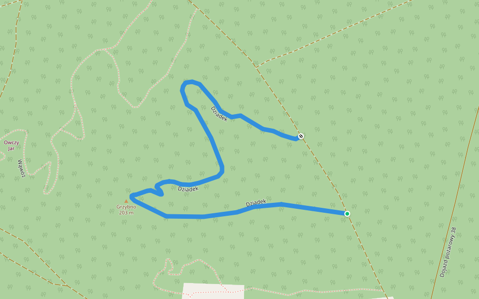 Dziadek walking route map in Koźlice