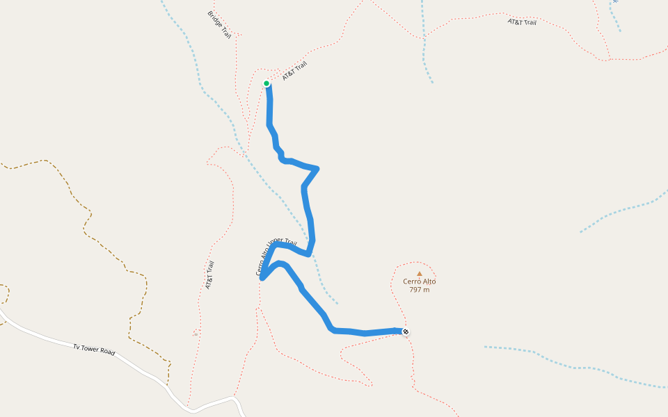 Cerro Alto Upper Trail walking route map in Atascadero