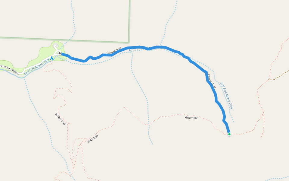 Canyon Trail walking route map in Templeton