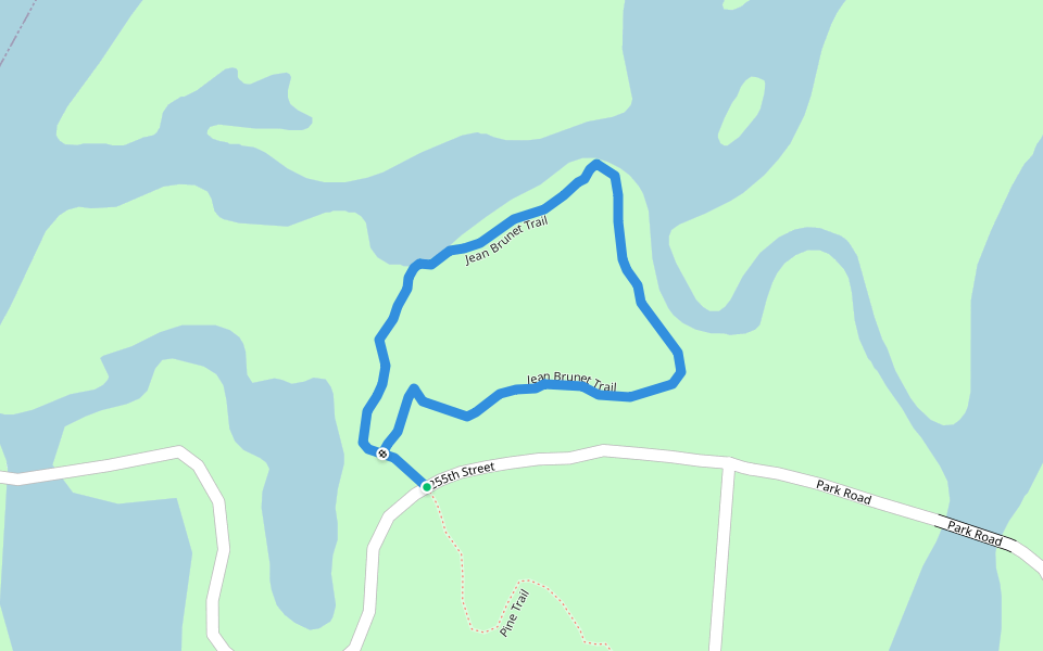 Jean Brunet Trail walking route map in Cornell