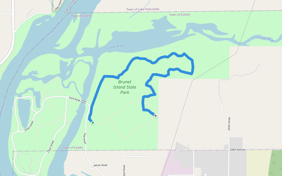 Nordic 2 Trail walking route map in Cornell