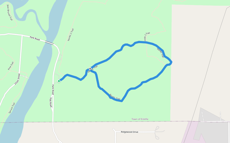Nordic Trail walking route map in Cornell