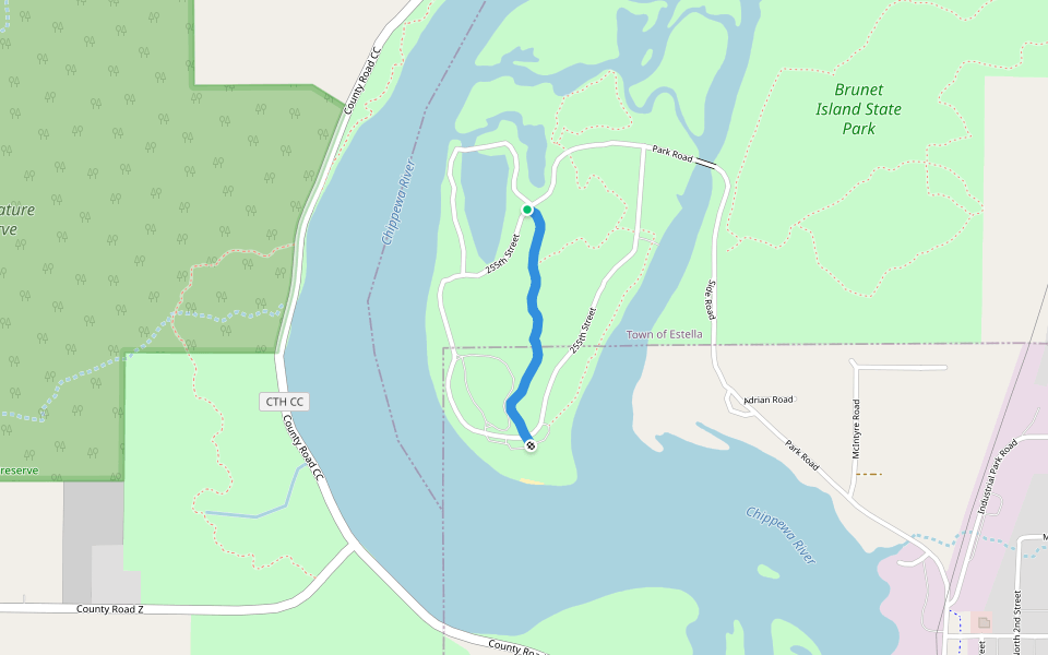 Tiber Trail walking route map in Cornell