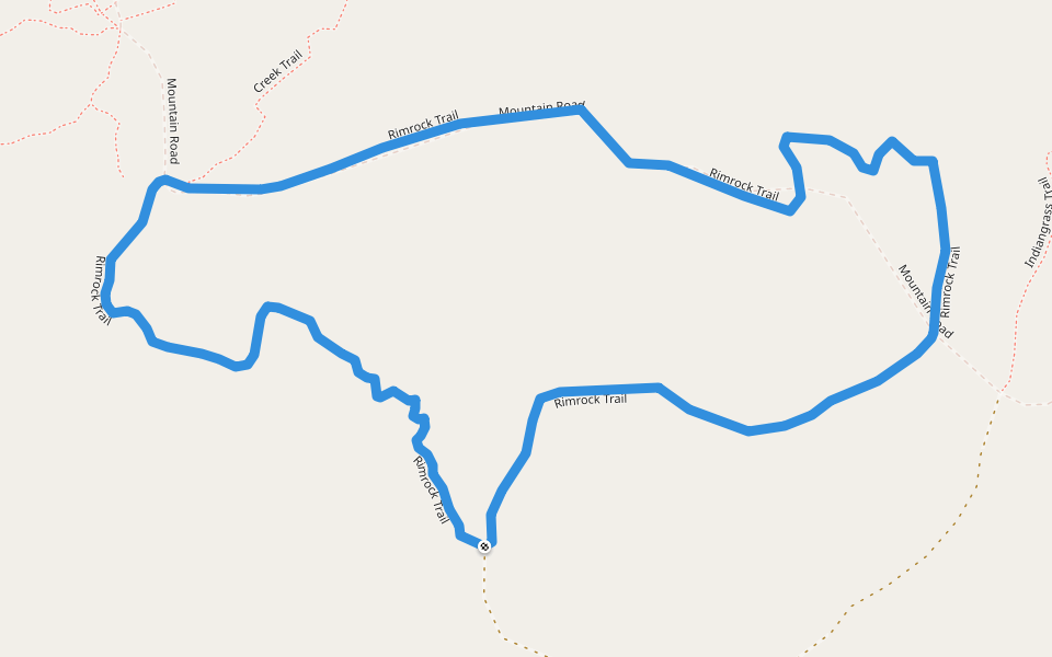 Rimrock Trail walking route map in Meadowlakes