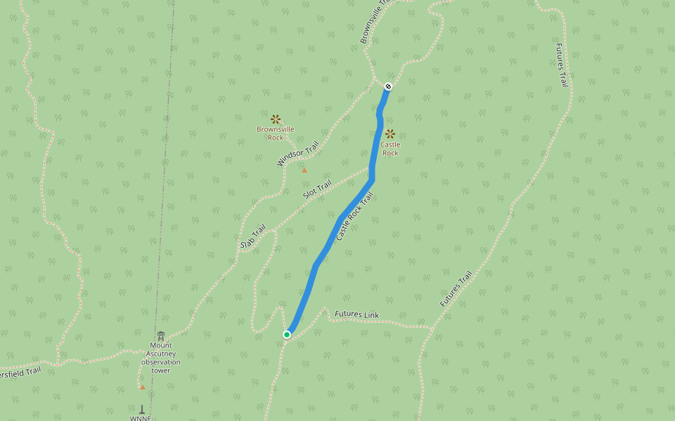 Castle Rock Trail walking route map in Windsor